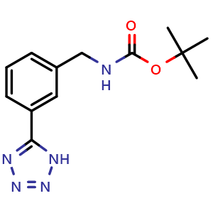 Chemical structure of 1-(Boc-aminomethyl)-3-(5-tetrazolyl)benzene , CAS 1398534-55-8, AChemBlock U139526
