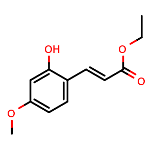 Chemical structure of Ethyl (E)-3-(2-Hydroxy-4-methoxyphenyl)acrylate , CAS 139386-27-9, AChemBlock U139538
