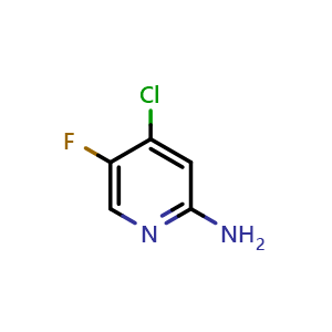 Chemical structure of 4-chloro-5-fluoro-pyridin-2-amine , CAS 1393562-83-8, AChemBlock U139542