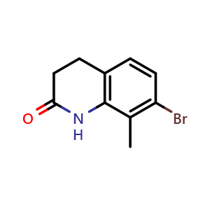 Chemical structure of 7-Bromo-8-methyl-3,4-dihydroquinolin-2(1H)-one , CAS 1388050-27-8, AChemBlock U139557