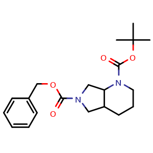 Chemical structure of 1-Boc-6-Cbz-octahydropyrrolo[3,4-b]pyridine , CAS 1385694-44-9, AChemBlock U139563