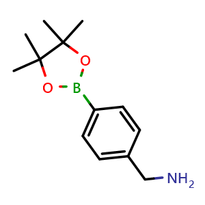 Chemical structure of (4-(4,4,5,5-tetramethyl-1,3,2-dioxaborolan-2-yl)phenyl)methanamine , CAS 138500-88-6, AChemBlock U139564
