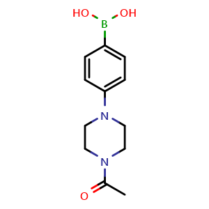 Chemical structure of 4-(4-Acetyl-1-piperazinyl)phenylboronic acid , CAS 1384954-82-8, AChemBlock U139565