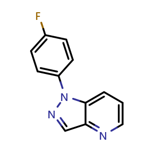 Chemical structure of 1-(4-fluorophenyl)-1H-pyrazolo[4,3-b]pyridine , CAS 1383734-82-4, AChemBlock U139573