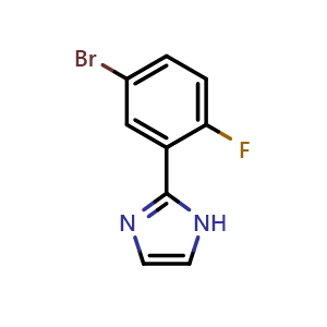 Chemical structure of 2-(5-Bromo-2-fluorophenyl)imidazole , CAS 1379324-48-7, AChemBlock U139584