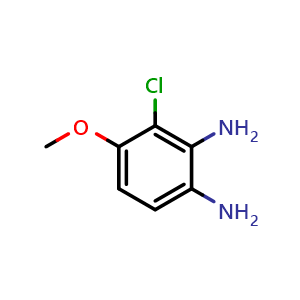 Chemical structure of 3-Chloro-4-methoxy-1,2-benzenediamine , CAS 1378864-94-8, AChemBlock U139591