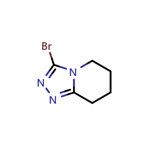 Chemical structure of 3-Bromo-5,6,7,8-tetrahydro-[1,2,4]triazolo[4,3-a]pyridine , CAS 1378861-55-2, AChemBlock U139592