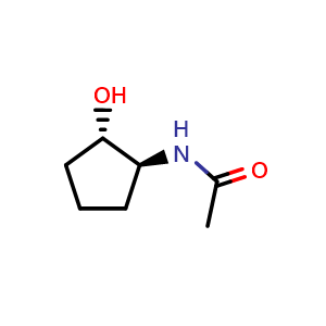 Chemical structure of N-[(1S,2S)-2-Hydroxycyclopentyl]acetamide , CAS 137254-02-5, AChemBlock U139631