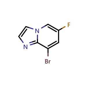Chemical structure of 8-bromo-6-fluoro-imidazo[1,2-a]pyridine , CAS 1368664-08-7, AChemBlock U139648