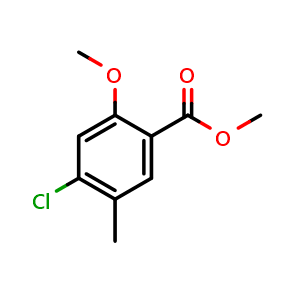 Chemical structure of Methyl 4-Chloro-2-methoxy-5-methylbenzoate , CAS 1368228-61-8, AChemBlock U139654