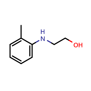 Chemical structure of N-(2-Hydroxyethyl)-2-methylaniline , CAS 136-80-1, AChemBlock U139656