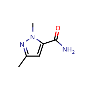 Chemical structure of 1,3-Dimethyl-5-pyrazolecarboxamide , CAS 136678-93-8, AChemBlock U139660