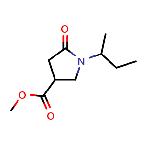 Chemical structure of Methyl 1-sec-Butyl-5-oxopyrrolidine-3-carboxylate , CAS 1363166-32-8, AChemBlock U139668