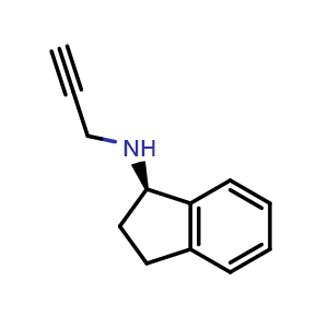Chemical structure of (R)-N-(2-Propynyl)-2,3-dihydroinden-1-amine , CAS 136236-51-6, AChemBlock U139684
