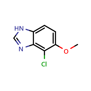 Chemical structure of 4-Chloro-5-methoxybenzimidazole , CAS 1360953-02-1, AChemBlock U139689