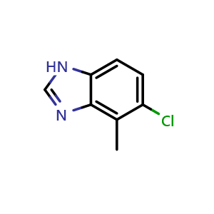 Chemical structure of 5-Chloro-4-methylbenzimidazole , CAS 1360938-85-7, AChemBlock U139690