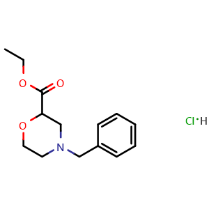 Chemical structure of Ethyl 4-Benzyl-2-morpholinecarboxylate Hydrochloride , CAS 135782-26-2, AChemBlock U139703