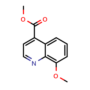 Chemical structure of methyl 8-methoxyquinoline-4-carboxylate , CAS 1355233-81-6, AChemBlock U139712