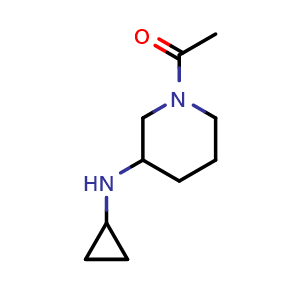Chemical structure of 1-acetyl-3-(Cyclopropylamino)piperidine , CAS 1353986-88-5, AChemBlock U139719