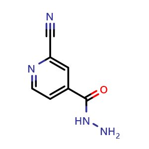 Chemical structure of 2-cyanoisonicotinohydrazide , CAS 135048-32-7, AChemBlock U139742