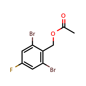 Chemical structure of 2,6-Dibromo-4-fluorobenzyl Acetate , CAS 1346674-62-1, AChemBlock U139754