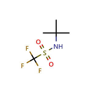 Chemical structure of N-tert-Butyl-1,1,1-trifluoromethanesulfonamide , CAS 1343931-53-2, AChemBlock U139765
