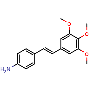 Chemical structure of (E)-4-(3,4,5-Trimethoxystyryl)aniline , CAS 134029-73-5, AChemBlock U139776