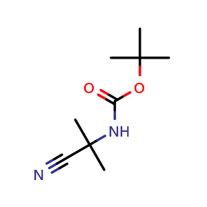 Chemical structure of tert-Butyl 2-cyanopropan-2-ylcarbamate , CAS 133117-97-2, AChemBlock U139804