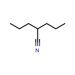 Chemical structure of 2-Propylpentanenitrile , CAS 13310-75-3, AChemBlock U139805