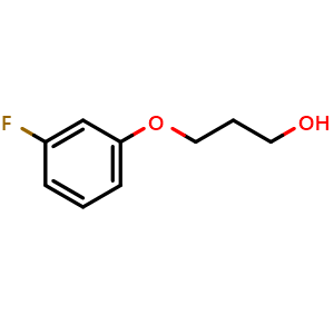 Chemical structure of 3-(3-Fluorophenoxy)-1-propanol , CAS 133077-41-5, AChemBlock U139807