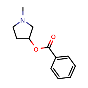 Chemical structure of 1-Methyl-3-pyrrolidinyl Benzoate , CAS 13220-17-2, AChemBlock U139828