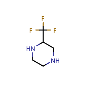 Chemical structure of 2-Trifluoromethyl-piperazine , CAS 131922-05-9, AChemBlock U139832