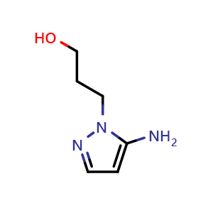 Chemical structure of 3-(5-Amino-1-pyrazolyl)-1-propanol , CAS 131654-77-8, AChemBlock U139834