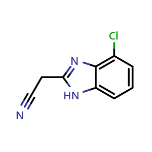 Chemical structure of 2-(Cyanomethyl)-4-chlorobenzimidazole , CAS 1314881-77-0, AChemBlock U139845