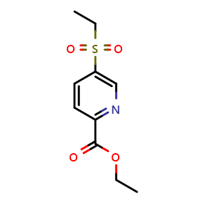 Chemical structure of Ethyl 5-(ethylsulfonyl)pyridine-2-carboxylate , CAS 1314406-40-0, AChemBlock U139849