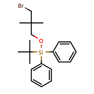 Chemical structure of (3-Bromo-2,2-dimethylpropoxy)(tert-butyl)diphenylsilane , CAS 1310949-59-7, AChemBlock U139863