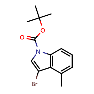 Chemical structure of N-Boc-3-bromo-4-methylindole , CAS 1305320-64-2, AChemBlock U139879