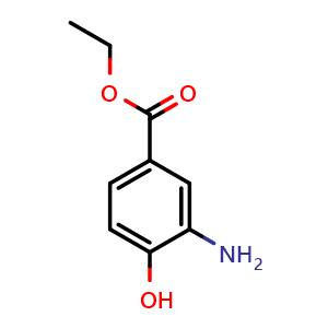 Chemical structure of Ethyl 3-Amino-4-hydroxybenzoate , CAS 13052-92-1, AChemBlock U139883