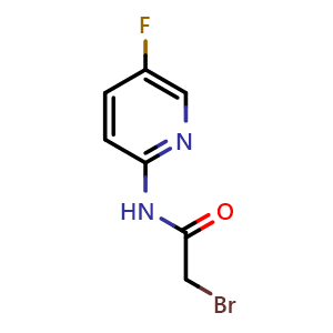 Chemical structure of 2-bromo-N-(5-fluoro-2-pyridyl)acetamide , CAS 1300034-77-8, AChemBlock U139893