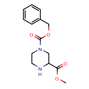 Chemical structure of Methyl 4-Cbz-piperazine-2-carboxylate , CAS 129799-11-7, AChemBlock U139896