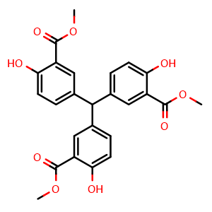 Chemical structure of Trimethyl 5,5',5''-Methanetriyltris(2-hydroxybenzoate) , CAS 129749-39-9, AChemBlock U139898