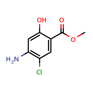 Chemical structure of Methyl 4-Amino-5-chloro-2-hydroxybenzoate , CAS 129511-06-4, AChemBlock U139905