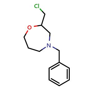 Chemical structure of 4-Benzyl-2-(chloromethyl)homomorpholine , CAS 129482-45-7, AChemBlock U139907