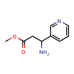 Chemical structure of Methyl 3-Amino-3-(3-pyridyl)propionate , CAS 129042-89-3, AChemBlock U139911