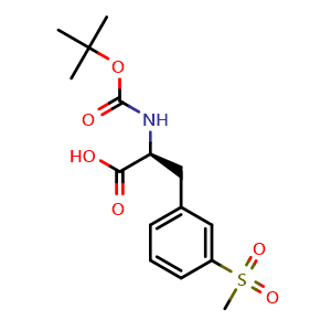 Chemical structure of N-Boc-3-(methylsulfonyl)-L-phenylalanine , CAS 1289646-76-9, AChemBlock U139913