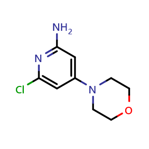 Chemical structure of 2-Amino-6-chloro-4-morpholinopyridine , CAS 1285603-68-0, AChemBlock U139929
