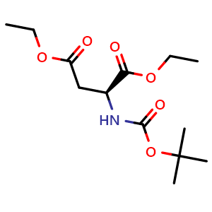 Chemical structure of (S)-Diethyl 2-(tert-butoxycarbonylamino)succinate , CAS 128427-09-8, AChemBlock U139931
