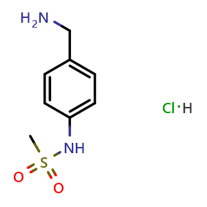 Chemical structure of 4-(Methylsulfonylamino)benzylamine hydrochloride , CAS 128263-66-1, AChemBlock U139934