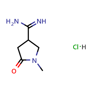 Chemical structure of 1-Methyl-2-oxopyrrolidine-4-carboxamidine hydrochloride , CAS 1272756-18-9, AChemBlock U139955