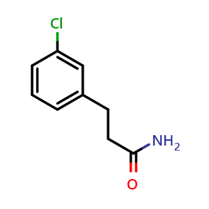 Chemical structure of 3-(3-Chlorophenyl)propanamide , CAS 1268140-55-1, AChemBlock U139973
